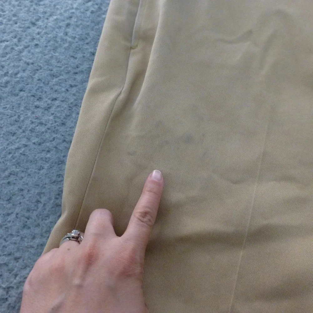 Brooks Brothers Advantage Chino Clark Pants Mens 35x29 Tan Cotton Flat Front